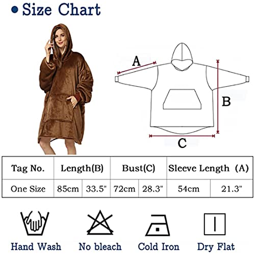 Image of Maharsh Oversized Hoodie Blanket Women Ultra Plush Fleece with Soft Sherpa Reversible Warm Cosy Comfy Wearable Hooded Giant Sweatshirt Throw for Girls Adults Men Boys Kids Big Pocket