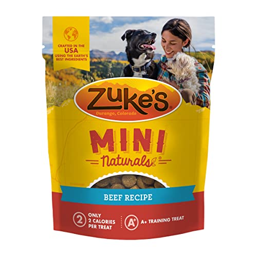 Zuke’s Mini Naturals Soft And Chewy Dog Treats For Training Pouch, Natural Treat Bites With Beef Recipe - 6.0 OZ Pouch