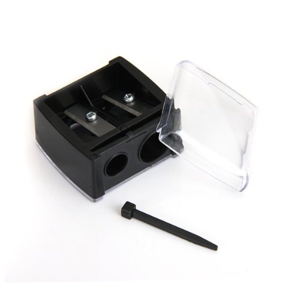 Sacapuntas de lápiz cosmético de precisión for delineador de ojos de cejas sacapuntas de lápiz de 2 agujeros/39
