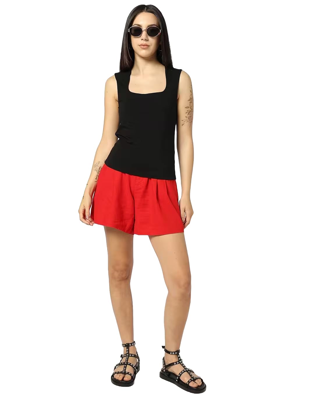 gap Women’s Solid Slim Fit Sleeveless Square Neck Blouse-picture-15