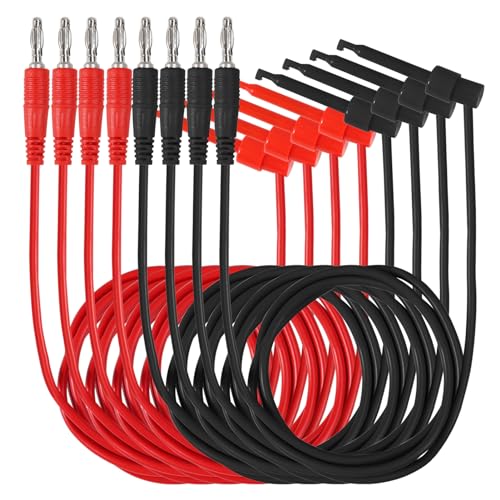 Image of DIANN 8pcs Banana Plug to Test Hook Clips Test Lead Cable Line Wire 4mm Banana Plug for Multi-Meter Electrical Test Jumper Wire 1m /3.3ft Electrical Connector