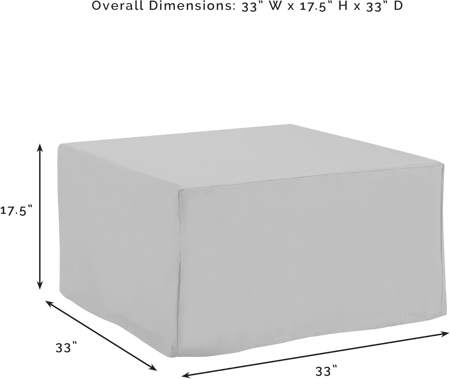 Crosley Furniture Patio Furniture Covers, Waterproof 2-Piece Cover Set for Outdoor Square Table/Ottoman Sets, Gray