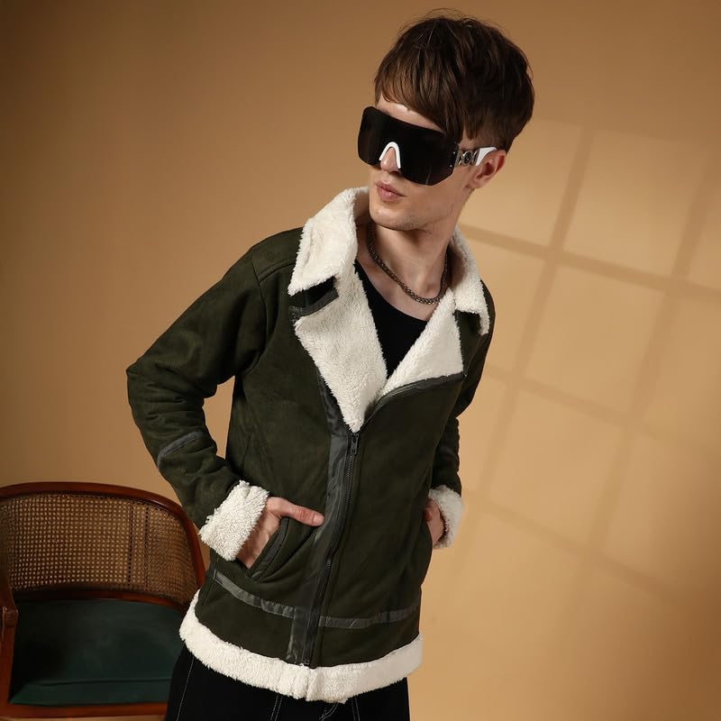 Image of CAHOOT Men's Carbon Lined Biker Jacket | Casual Wear | Spread Collar | Long Sleeve | Zipper Closure | Jacket Crafted With Comfort Fit | For Everyday Wear