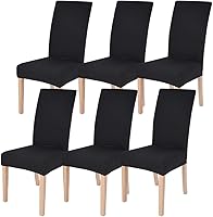 Vista 2 de Juego de 10 fundas para silla, fundas elásticas para sillas Parsons, de elastano, extraíbles, lavables, fundas protectoras para sillas de cocina