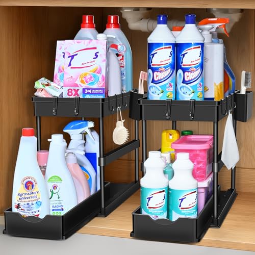 JPart Under Sink Organizer, Kitchen Organizers and Storage, 2-Tier Bathroom
