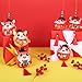 6 Pcs Chinese New Year Horse 2026 Spring Festival Decorations Lunar Blessings Cute Horse Doll 2026 Mascot Zodiac Animals Hanging Ornaments Photo Props for Chinese Lunar New Year Gifts
