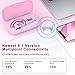 HEIBAS Bluetooth Headset, Wireless Bluetooth Earpiece with 500mAh Charging Case 72 Hours Talking Time Built-in Microphone for iOS Android Cell Phone, V5.1 Hand-Free Headphones for Trucker, Office-Pink