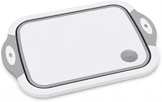3-in-1 Collapsible Wash Basin with Cutting Board, BBQ Prep Tub, Gray | Foldable dish basin with lid, drain plug and cutting board for BBQ, camping, RV, kitchen, picnic and meal prep