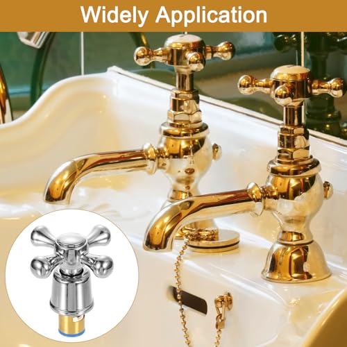 Poignées de robinet de douche en alliage argenté durable | Lot de 3 - 6