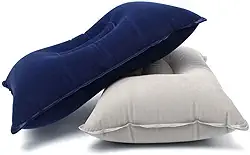 Travesseiro Inflável Camping Viagem Carro Prova D'água Smart (Marrom)