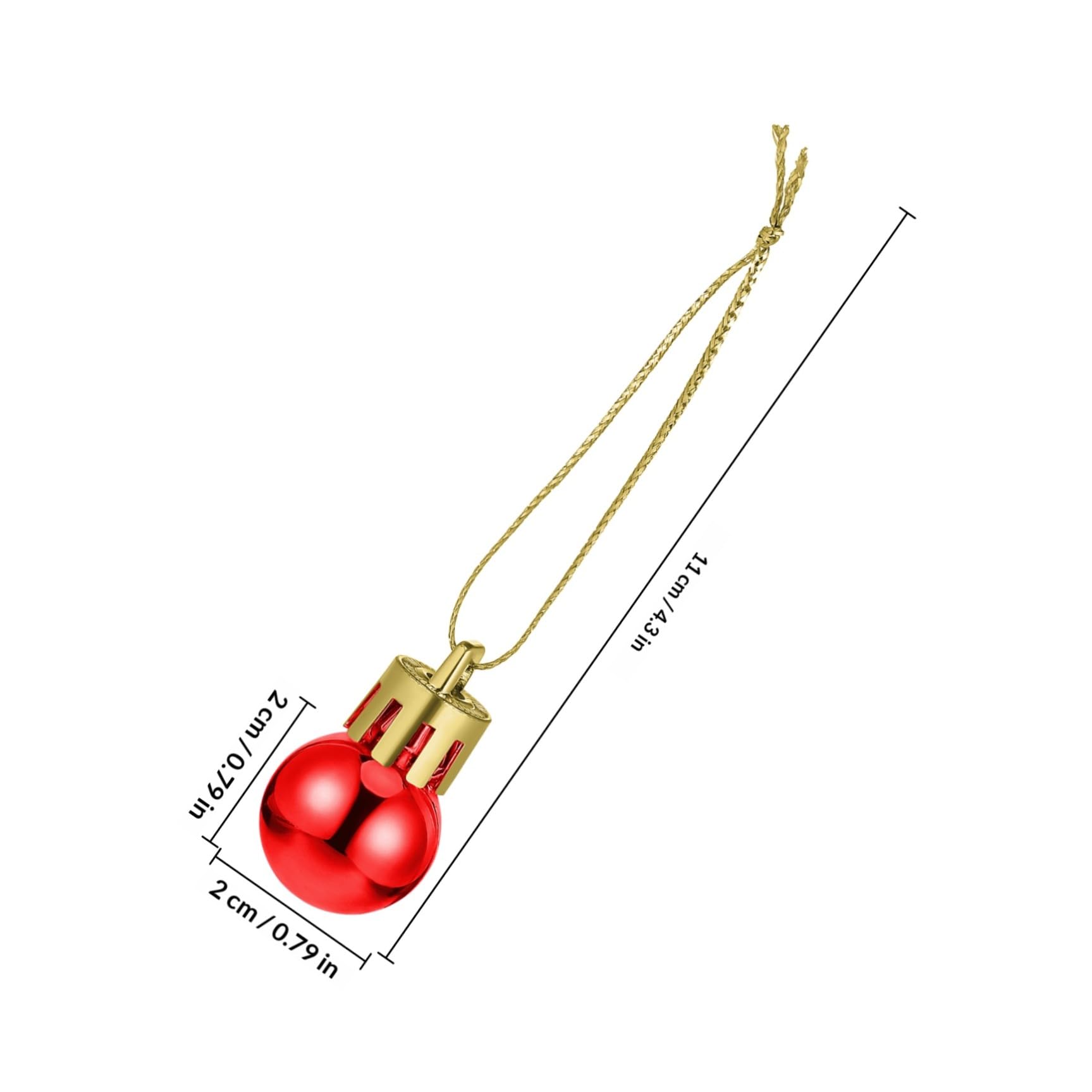 24 Piezas Bolas Colgantes de Navidad Mini de 2cm, Plástico