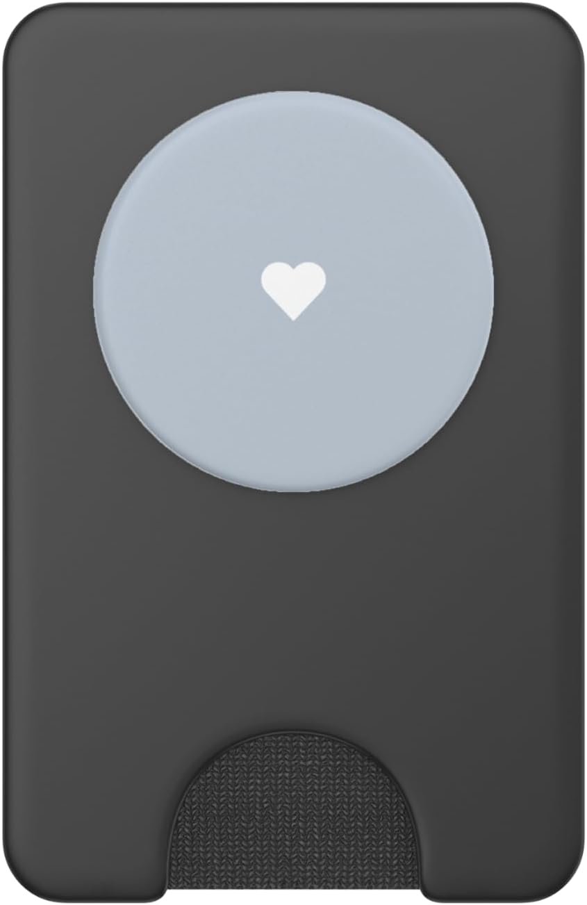 Nattier Blue Color Cute Heart Minimalist Love PopSockets PopWallet for MagSafe