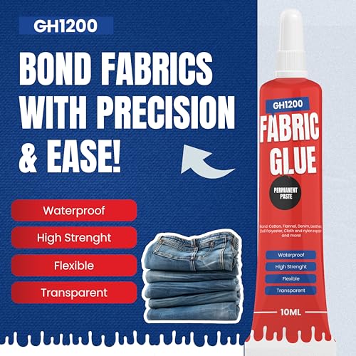 Gh1200 PARENT FABRIC Glue Permanent (10 Ml X 8), Fabric Glue For Clothing Permanent Washable For Rhinestones, Patches thumb #4