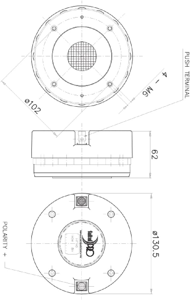 FAITAL PRO HF140-8 1.4-inch HF Driver 8-Ohms Professional Audio Speaker Applications 70-Watt Rms 140-Watt Max Titanium Diaphragm