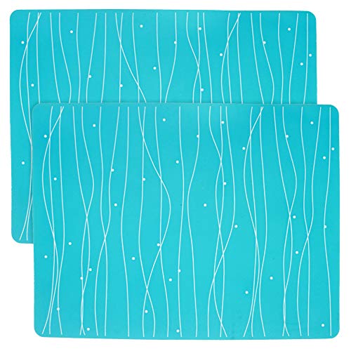 Silicone Placemats or Non-Stick Baking Mat,Silicone Sheet for Crafts Jewelry Casting Moulds Mat of Heat Resistant Insulation Countertop Protector and Waterproof Pads (Blue)