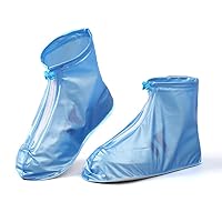 Pearleaf Galoshes Waterproof Travel Rain Boots, Zipper, Anti-Slip Sole, Lightweight and Packable Women's and Men's Boots (Blue, Adult, Women, XX-Large, Alpha, UK Footwear Size System, Medium)