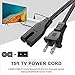 BICMICE 15Ft Extra Long 2 Prong Polarized Power Cord for Vizio-LED-TV Smart-HDTV E-M-Series Sound Bar 2 Slot Adapter-AC-Wall-Cable:IEC-60320 IEC320 C7 to NEMA 1-15P for Sharp Philips LED TV PS1 PS2