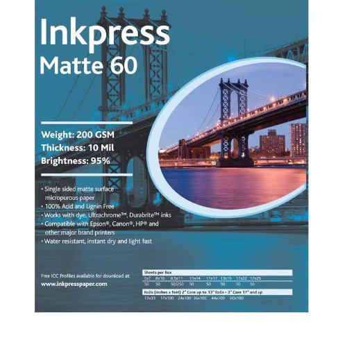 Inkpress PP6046100 Commercial Matte Inkjet Paper 60 4in. X 6in. 100 Sheets