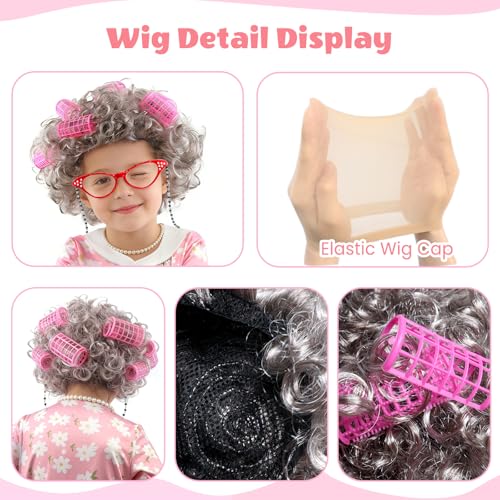 Disfraz de Abuelita para Niñas con Peluca y Accesorios miniatura 4