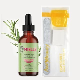 Mielle Rosemary Mint Hair Oil 2oz & Bonus AvryBeauty Disposable Mani Pedi Tool kit