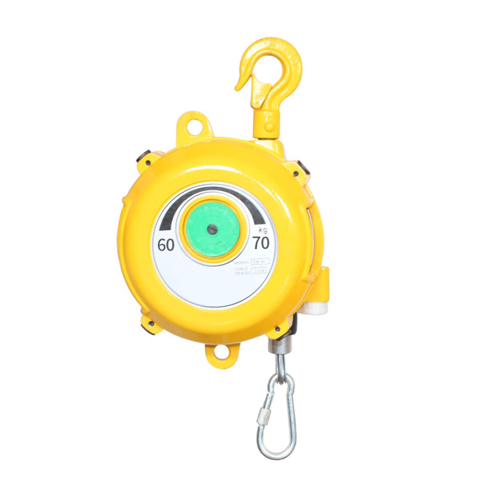 1pc Retractable Spring Balancer Tool Holder with Hook and Wire Rope - 1.5m Length for Workshop, Assembly Line(60-70kg)