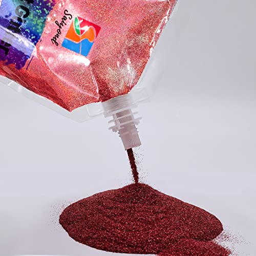 Saiyond 150G 1/128 Craft Glitter, Metallic Polyester Cosmetic Holographic Glitter Powder With Funnel For Resin, Painting, Tumblers, Body Makeup Nails Manicure (150G/5.30Oz, Holographic Dark Pink) #TOP2