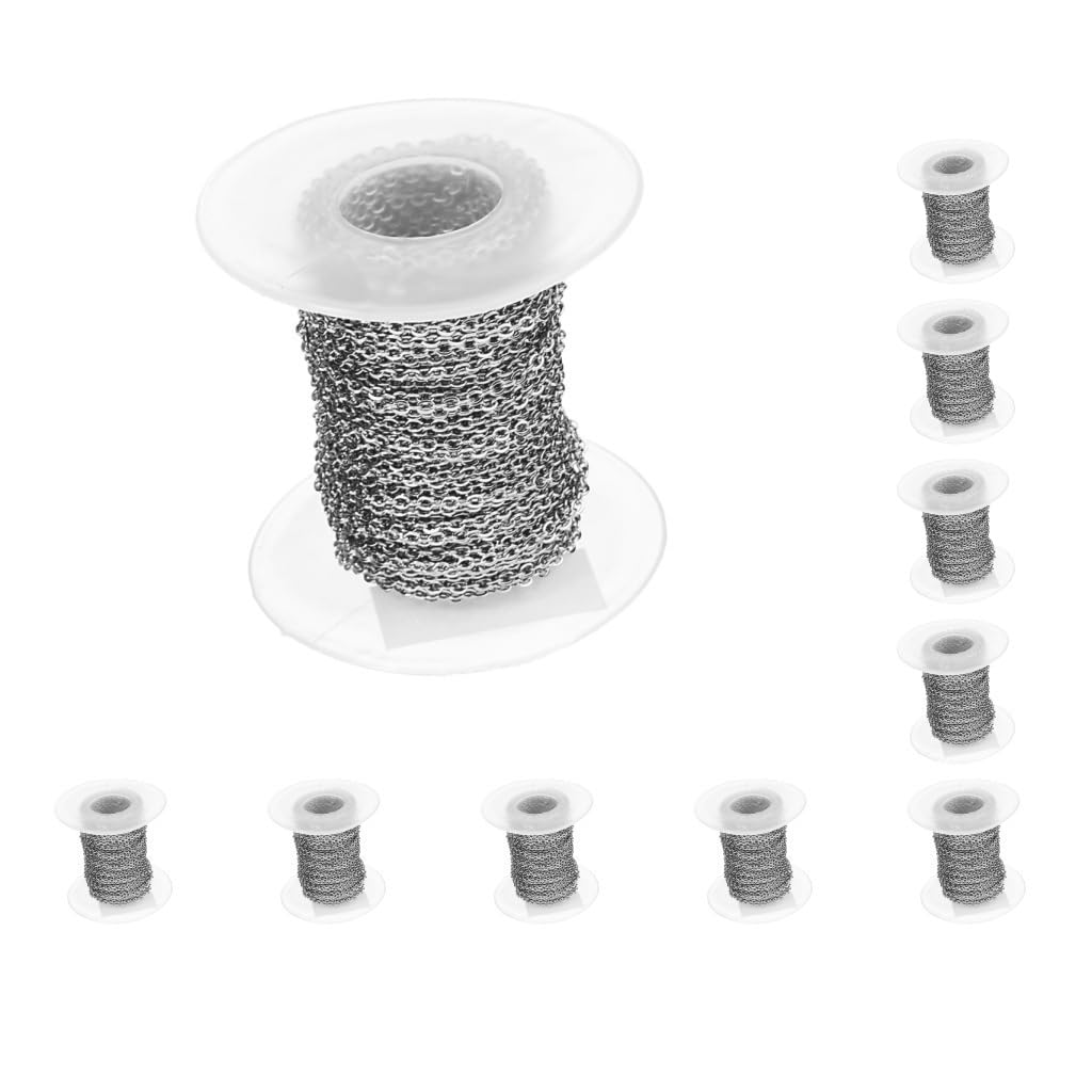 10 zestawów 10 jardów DIY stalowy kabel otwarty ogniwo biżuteria akcesoria do łańcucha 1,5 mm