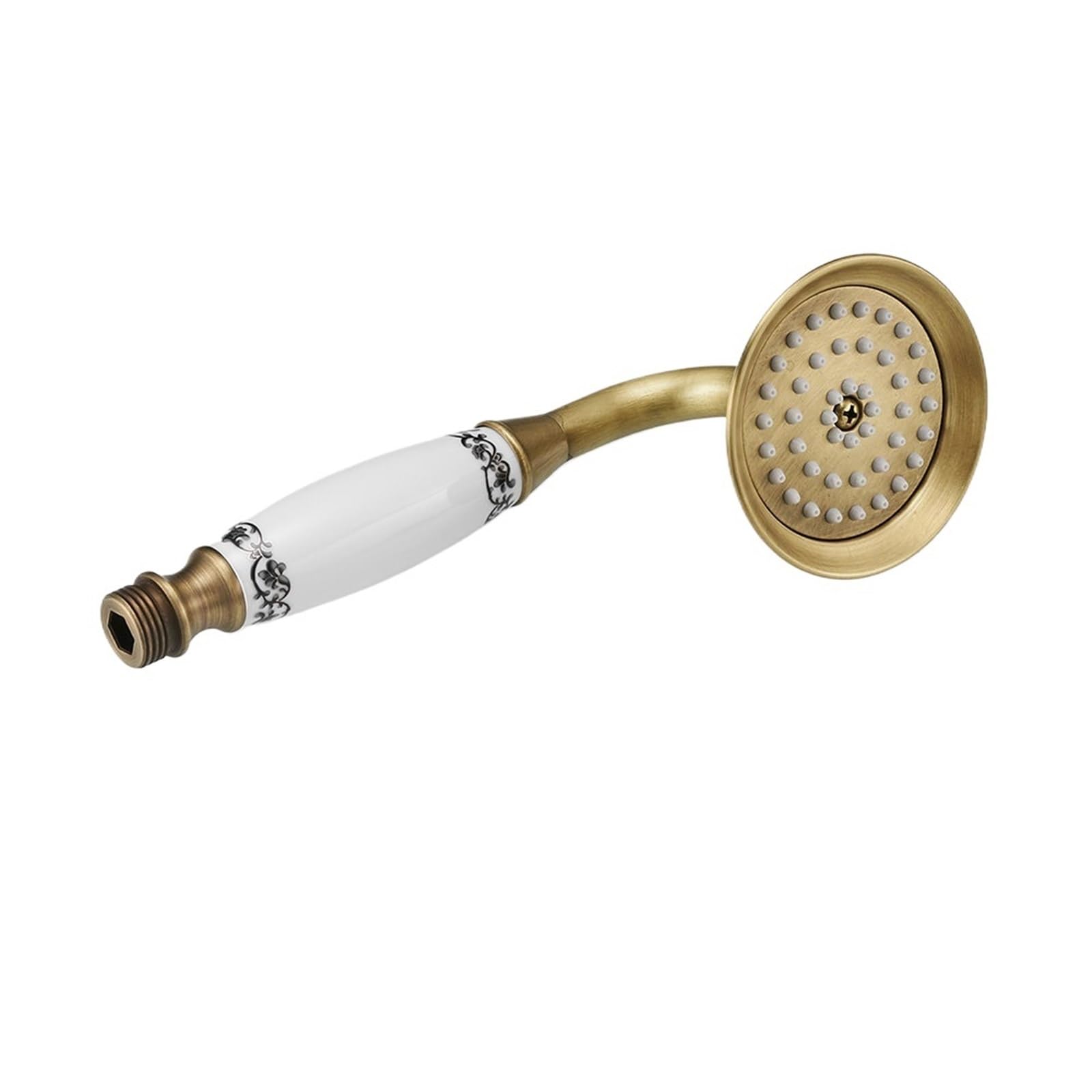 Zymjzbetic Shower Head Shower Heads Antique Brass Bathroom Hand Held Sprayer Head Rainfall Faucet(Antique-Pattern)