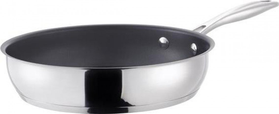 Stellar Silver Profile Non-Stick Stainless Steel Frying Pan -30 Cm, Durable Frying Pan For Everyday Cooking, Induction Ready, Oven & Dishwasher Safe