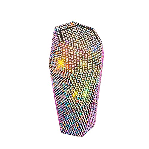 Image of Bling Rhinestone Garbage Can, Sparkly Car Trash Can with Lid, Leakproof Trash Bin, Mini Garbage Bin for Automotive, Home, Office, Kitchen, Bedroom (Ab)