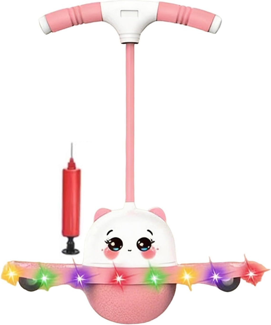 Glowing Jumping Ball, Balance Exercise Toy With Handle, Kids Adults Fitness Jumper, Indoor Outdoor Activity Fun, Home Backyard Bedroom Playroom Garden Playground Coordination And Training Toy