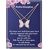 RS Mother Daughter Mom Necklaces Set 2 Butterfly Matching Necklace Women Mother's Day Christmas Valentines Pendant Chain Jewelry Girls Gifts