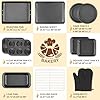 Gymdin 12PCS Nonstick Bakeware Set, Non-Toxic Carbon Steel Baking Pans Set with Wider Grip, Includes Roasting Pan, Cookie Sheet, Cake Pans, Muffin Pans, Cooling Rack, Oven Mitts, Easy Release #2