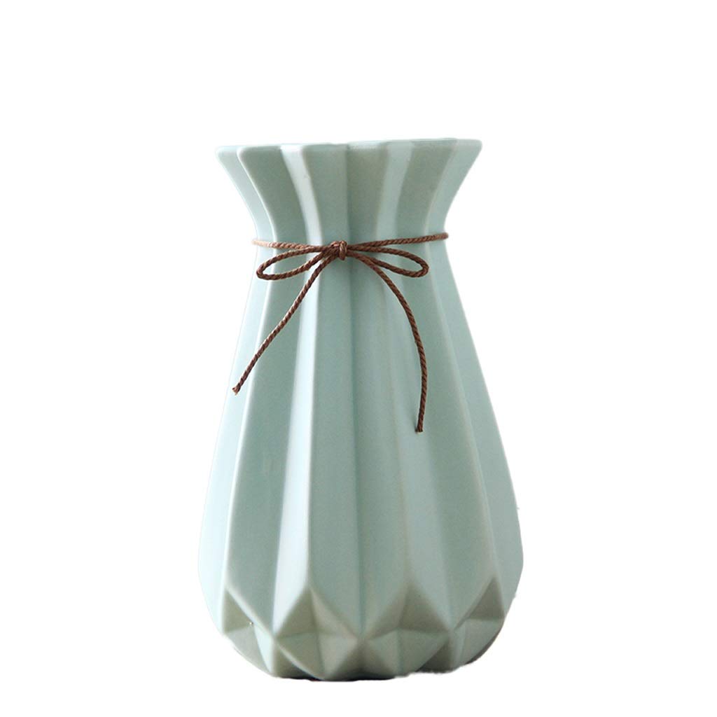 Bzgpmfud Green Vase Desktop Small Ceramic Dried Flowers Home Decorations Flower Arrangement Living Room Creative Ornaments(Green)