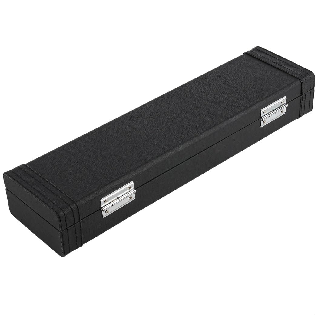 Protective Pu Leather Flute Case For 16-Hole C Flute, Locking Latch, Plush Interior, Lightweight And