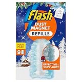 Flash Dust Magnet Mrs Hinch's Winter Edition Alpine Escape Duster 9 Refills, Traps & Locks Up Dust, White, Light Blue