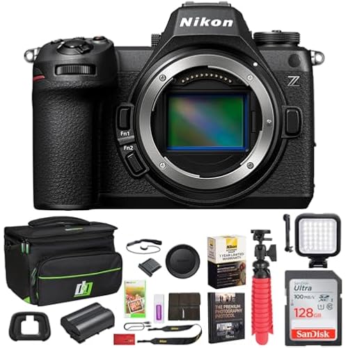Nikon Z6III Full Frame Mirrorless FX 6K Interchangeable Lens Camera Body 1890 Bundle with Deco Gear Photography Bag + Extra Battery + LED + 64GB Card + Software Kit and Accessories