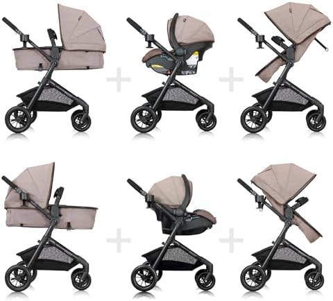 Evenflo Pivot Modular Travel System with LiteMax Preemie and Infant Car Seat (Desert Tan) — view 5