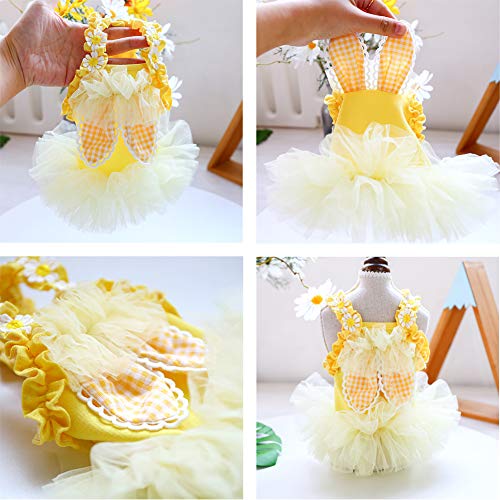 Worderful Dog Wedding Dress Summer Dog Lace Party Dress Pet Cute Bubble Skirt Formal Dress For Puppy Small Dog Cat (Small) #TOP3