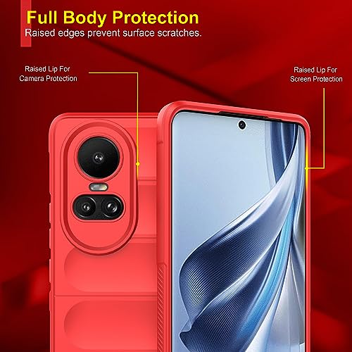 Image of amazon basics Back Case Cover for Oppo Reno 10 5G | Compatible for Oppo Reno 10 5G Back Case Cover | Liquid Silicon Magic Case for Oppo Reno 10 5G with Camera Protection | Red