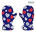 tplaotee Fashion Navy Blue Heart Leopard warm little girl mittens winter gloves waterproof Size M guantes para nieve ni?a
