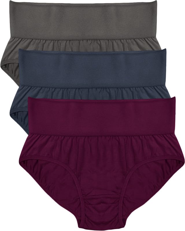 Image of Soft & Comfy Hipster Panties for Women - Pack of 3, 100% Pure Cotton, Wide Elastic Waistband, Multicolor, Perfect for Everyday Wear