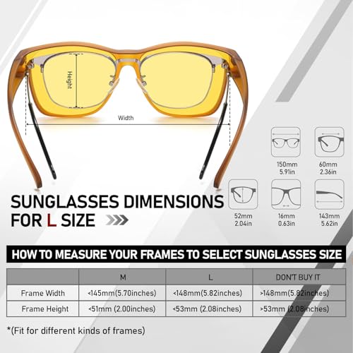 Image of HAOLOTA Night Vision Driving Over Glasses, Polarized Nighttime Glasses Men Women Anti Glare Yellow Tinted Lens