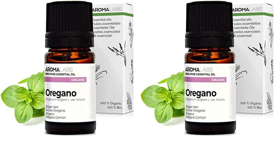 BIO - Aceite Esencial ORÉGANO COMÚN - 5mL - 100% Puro, Natural, Quimiotipado y Certificado AB - AROMA LABS (Marca Francesa) (Paquete de 2)