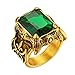 Produktbild Valily Dragon Claw Ring für Männer Gold Edelstahl riesige 35 Karat Feuer Imperial Green Smaragd Stein mittelalterlichen Achsen Gothic Ring Größe 59