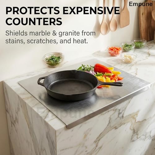 Image of Stainless Steel Countertop Chopping Board 42 x 32 cm | Free 31 x 21 cm Rectangular Chopping Board with Rubber Skid & Straw | Pack of 2