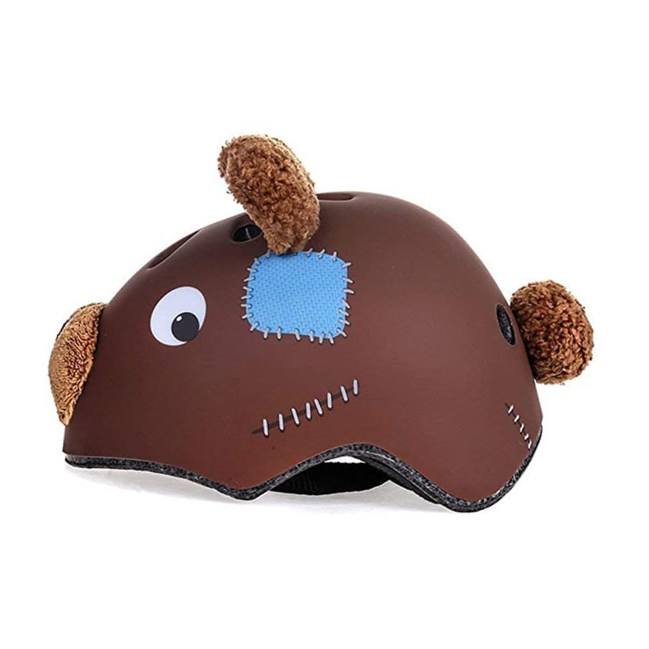 Casco Protettivo per Ragazzi, Design Orso, Materiale Espanso, Marrone
