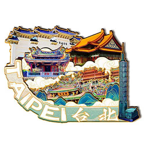Imán de madera 3D para refrigerador China Taipei miniatura 1
