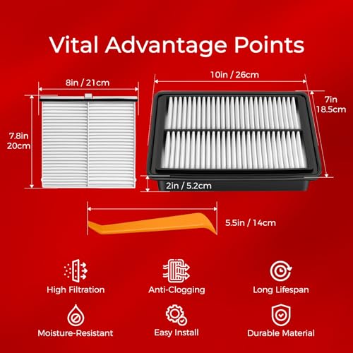 Image of Engine & Cabin Air Filter Kit Compatible with 2019-2024 Maz da CX-30, 2019-2025 Maz da 3, 2023-2025 CX-50 | Replace BDGF-61-J6X, PAH9-13-3A0A | Includes Mazda CX30 Cabin Air Filter-Equivalent Models