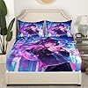 Erosebridal Kids Anime Girl Twin Size Bedding Set, Japanese Anime Bed Sheets, Cartoon Girl Fitted Sheet for Boys Teens Bedroom Decor, Kawaii Japanese Animation Bed Set with 1 Pillow Case - Image 4